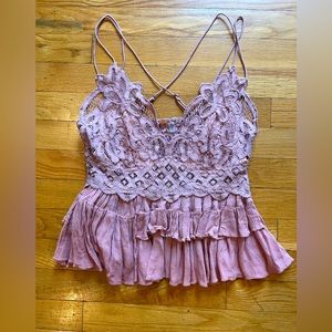 Free People Adella Cami Pink Mauve -Size M NWT